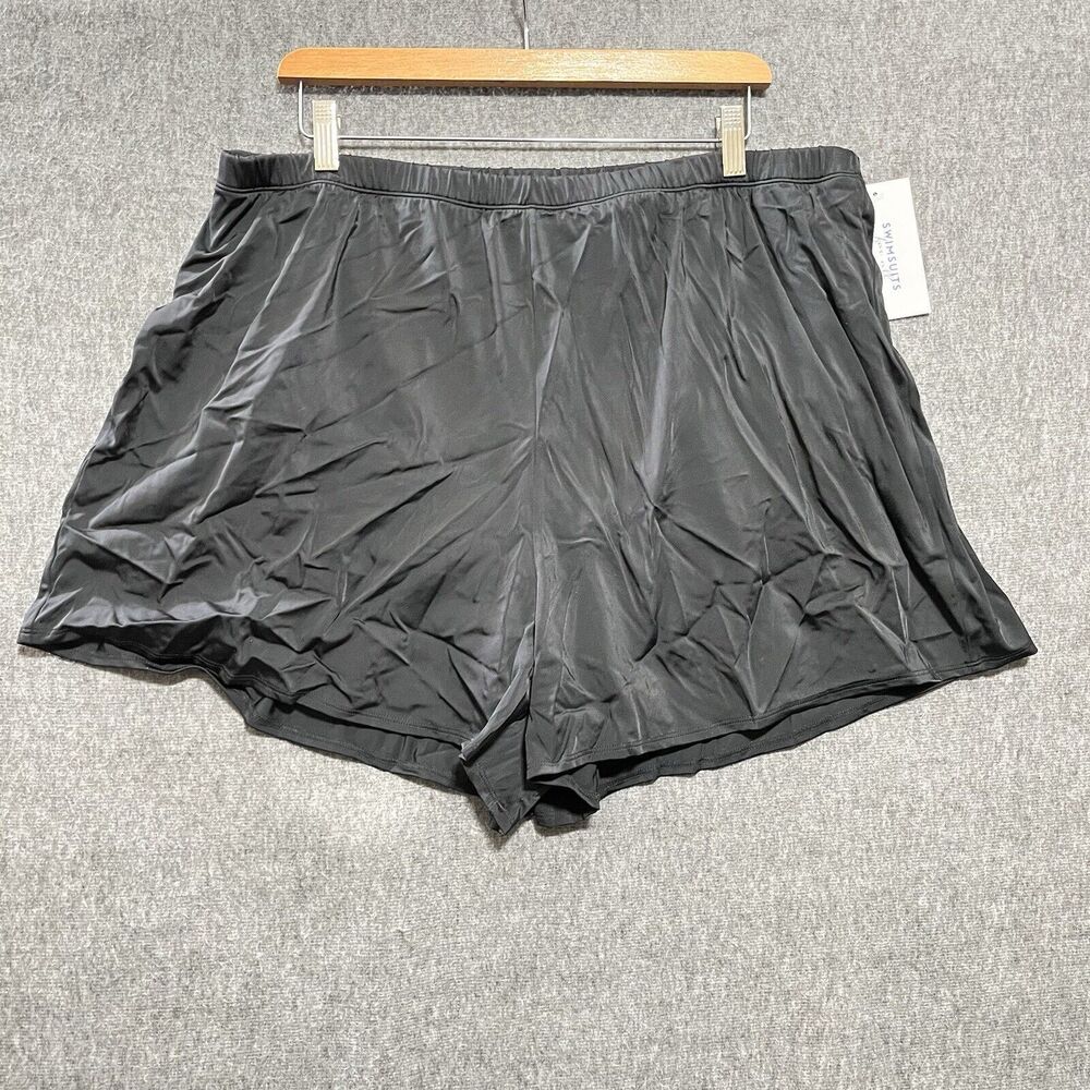 Women's Swimsuits for All Swim Shorts, Lined, NWT, Black, Relaxed, Plus Size 22